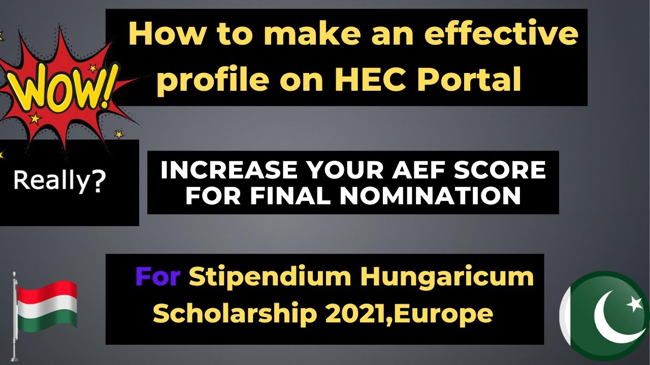 How to make a profile on HEC Portal for International Scholarships?