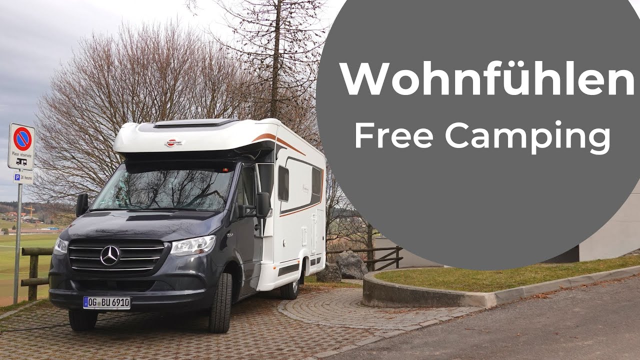 FREE motorhome camping in Switzerland: Romont. Wohnfühlen Tour 3