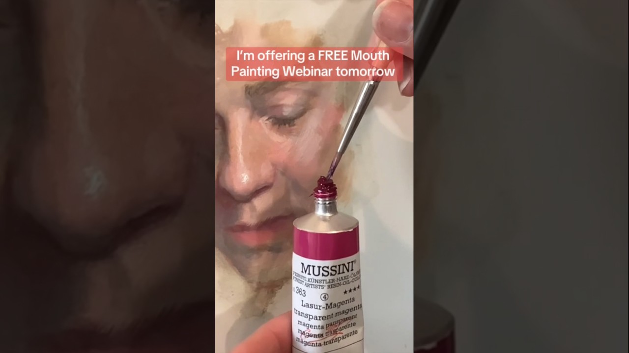 Free Mouth Painting Webinar Tomorrow! 👄🎨 #youtubeshorts #mouthpainting #artwebinar
