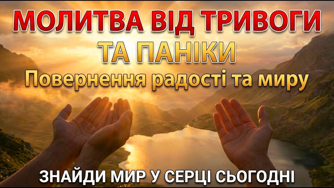 МОЛИТВА ВІД ТРИВОГИ ТА ПАНІКИ. Повернення радості та миру в серце🙏