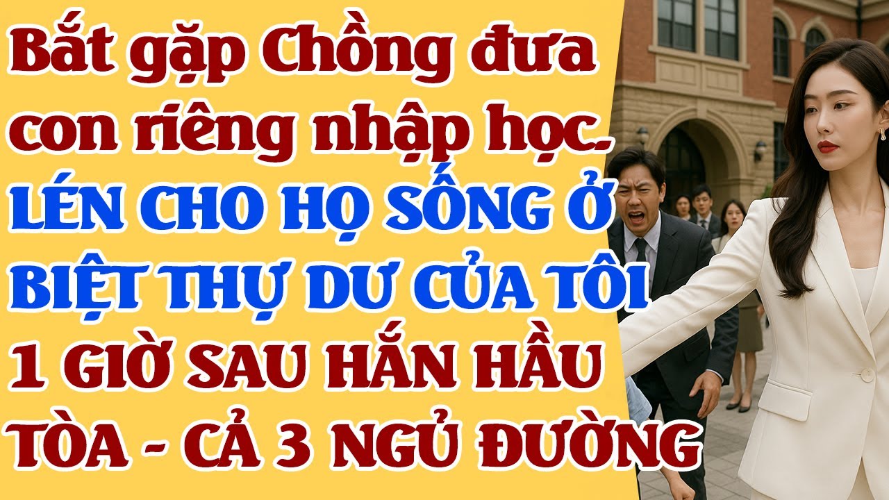 Bắt gặp Chồng đưa con riêng nhập học. ĐỂ HỌ SỐNG Ở BIỆT THỰ DƯ CỦA TÔI, HẮN HẦU TÒA - CẢ 3 NGỦ ĐƯỜNG