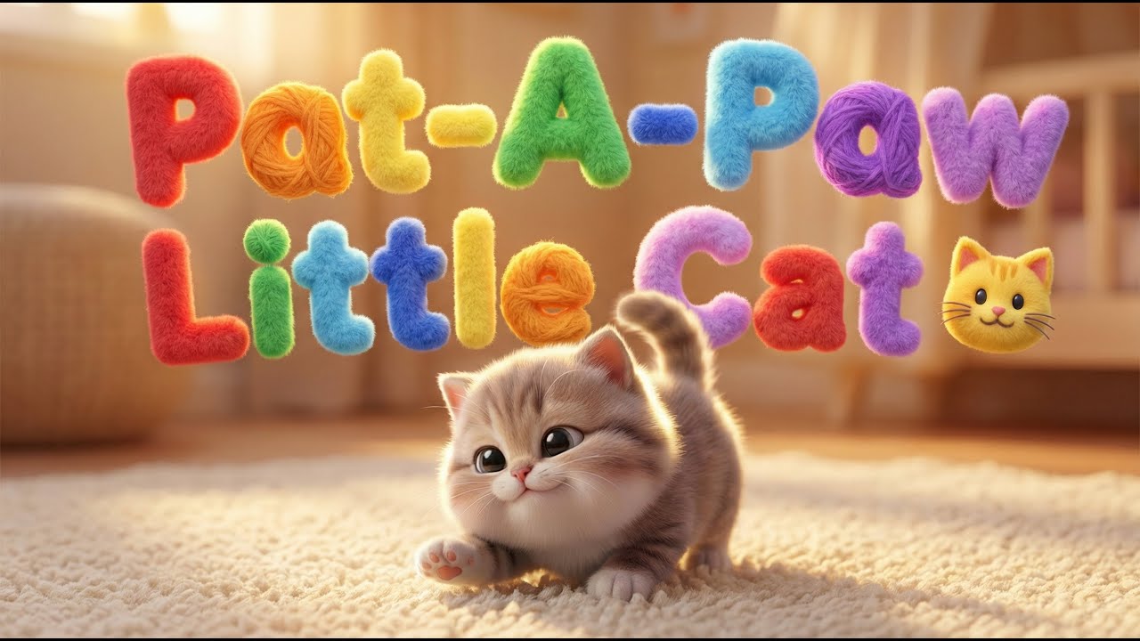 Pat-A-Paw Little Cat 🐱 | Cute Kitten Nursery Rhyme for Kids | Baby Songs & Lullaby