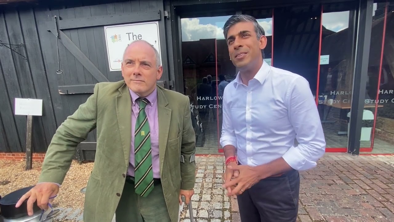 Rishi Sunak visits Harlow as part of campaign to be Prime Minister.