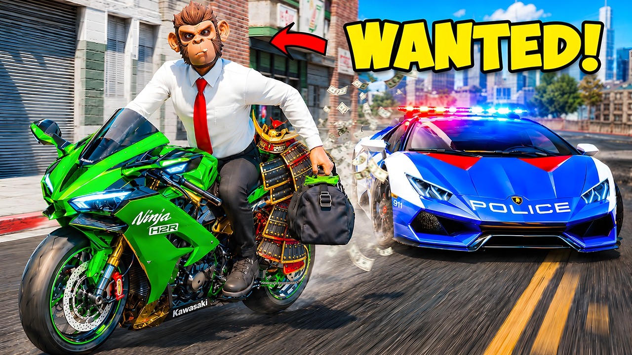 Robbing Stores and Escaping using SAMURAI BIKE sa GTA 5