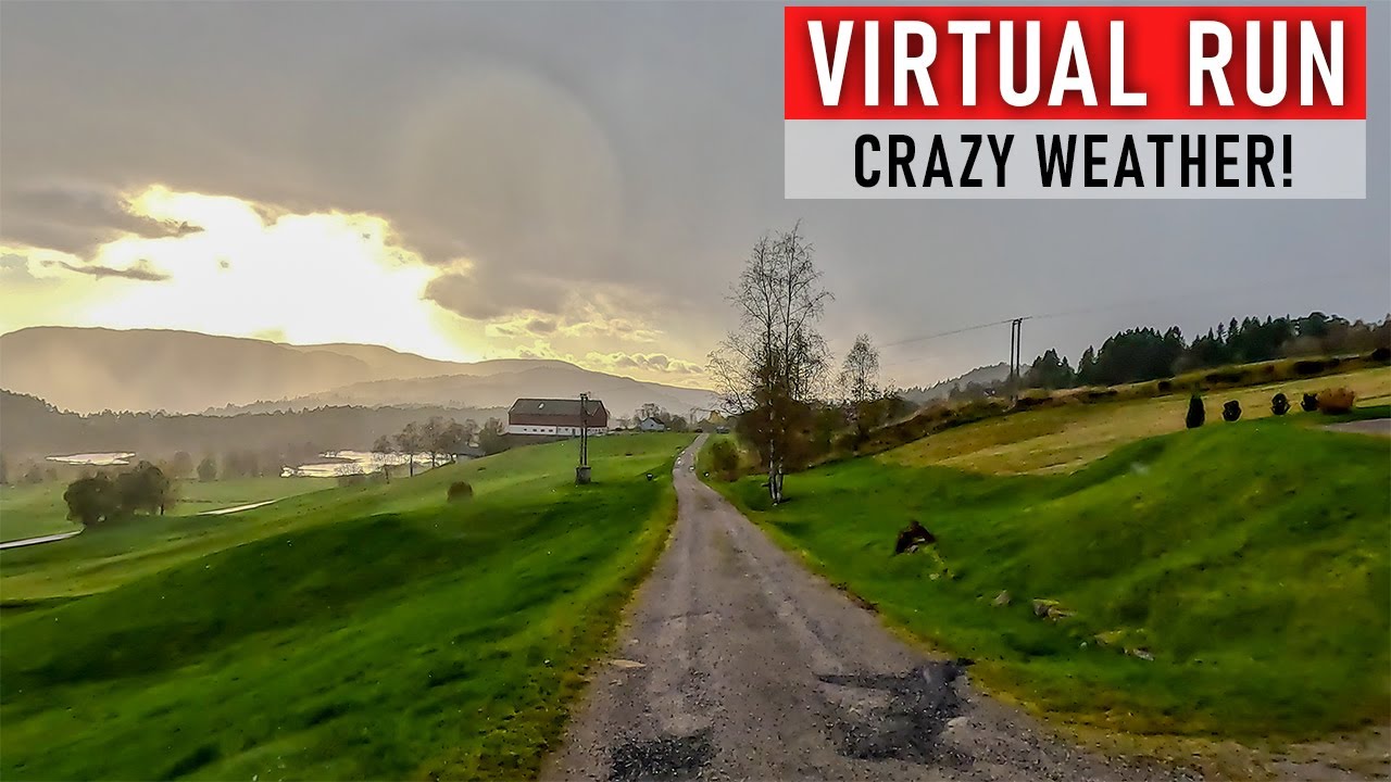 Virtual Running Videos 35 Min Crazy Weather | Virtual Run