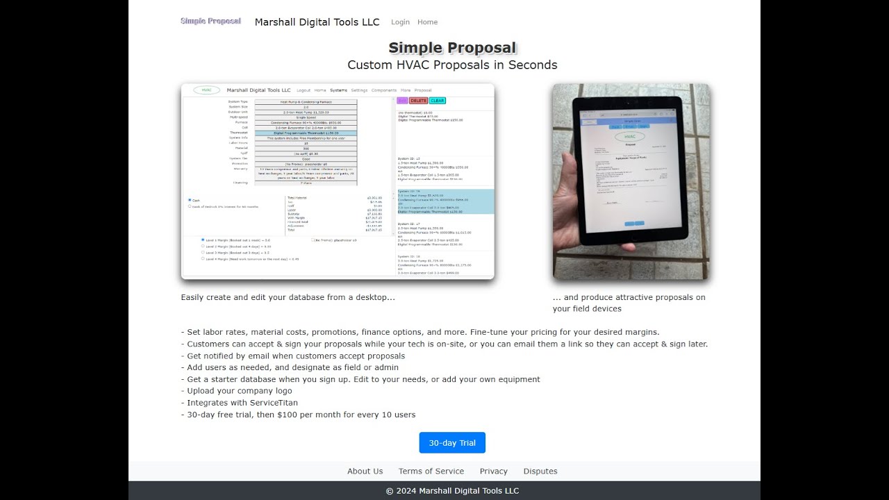 Simple Proposal HVAC System Replacement Software