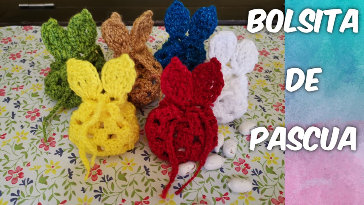 BOLSITAS DE PASCUA 🐇  TEJIDAS A CROCHET DULCEROS HERMOSAS!!!!!!!