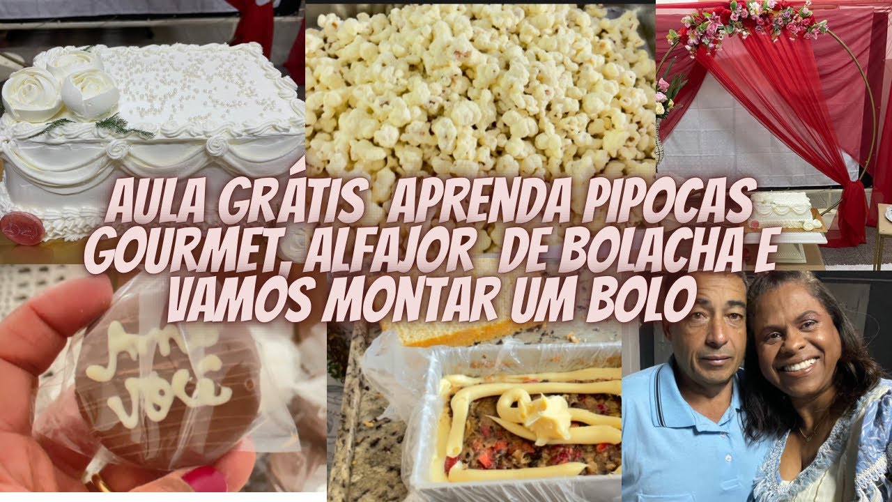 Aulão, como fazer alfajor de bolacha , pipoca gourmet de ninho  ,montagem de bolo e muito mais