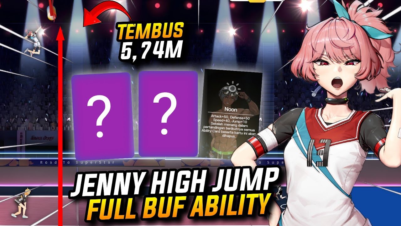Buset 5,74M 😱! Experimen high Jump jenny Full Ability - The Spike Volleyball Cross