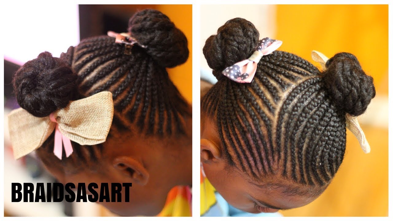 SMALL BRAIDS IN 2 PONYTAILS | LITTLE GIRLS HAIRSTYLE | BRAIDSASART
