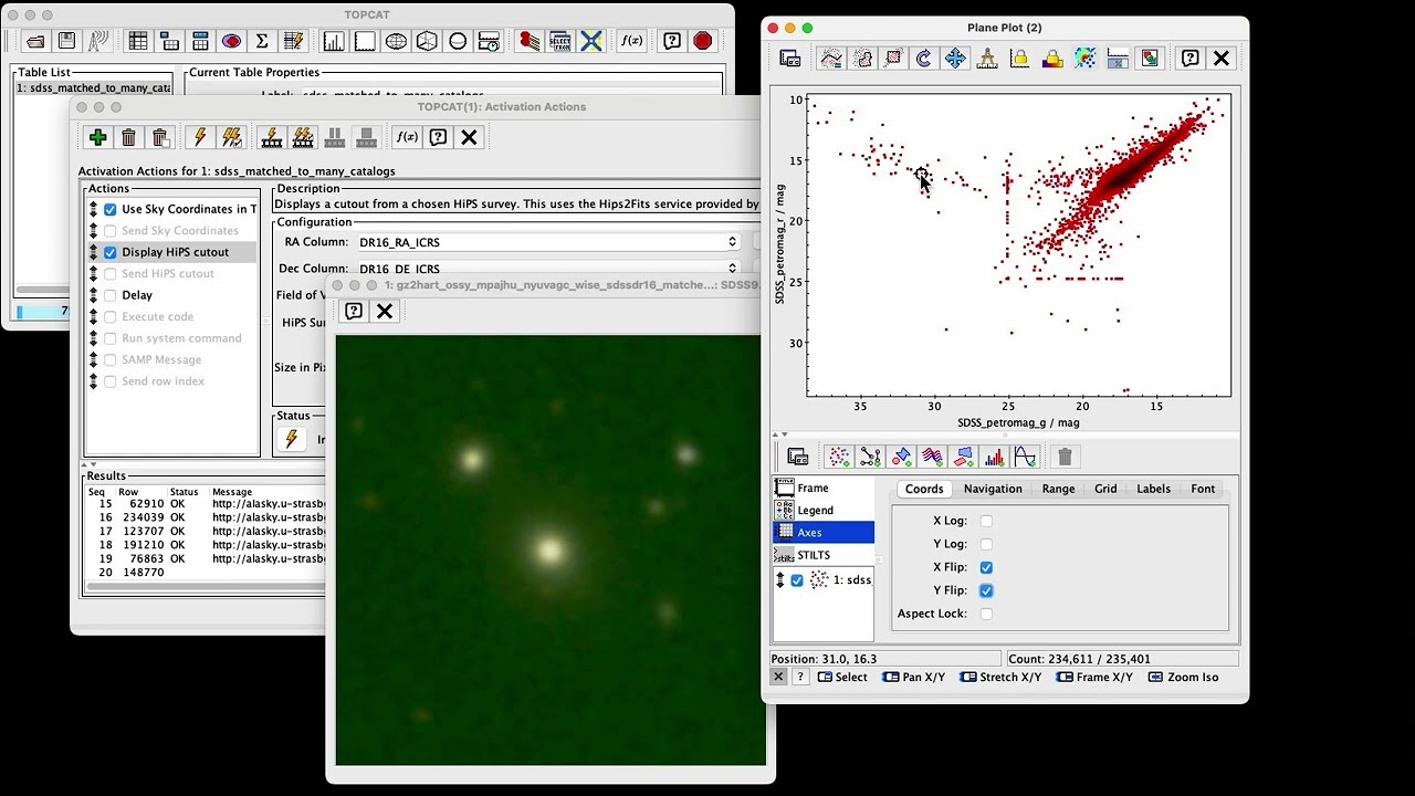 TOPCAT demo: Astronomy software tutorial for data table matching and plotting