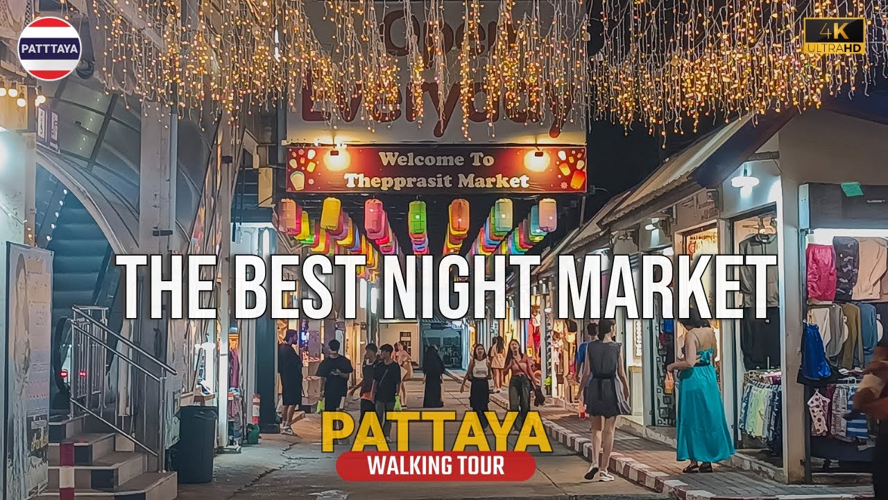 🇹🇭 4k Exploring Pattaya BIGGEST Night Market Thepprasit Night Market Street Food & Shopping