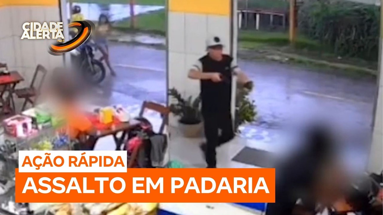 Criminosos armados assaltam clientes e funcionários de panificadora em menos de um minuto