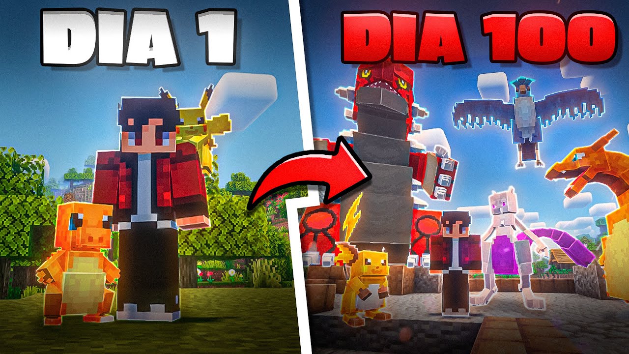 SOBREVIVI 100 DIAS NO MINECRAFT COBBLEMON - O FILME