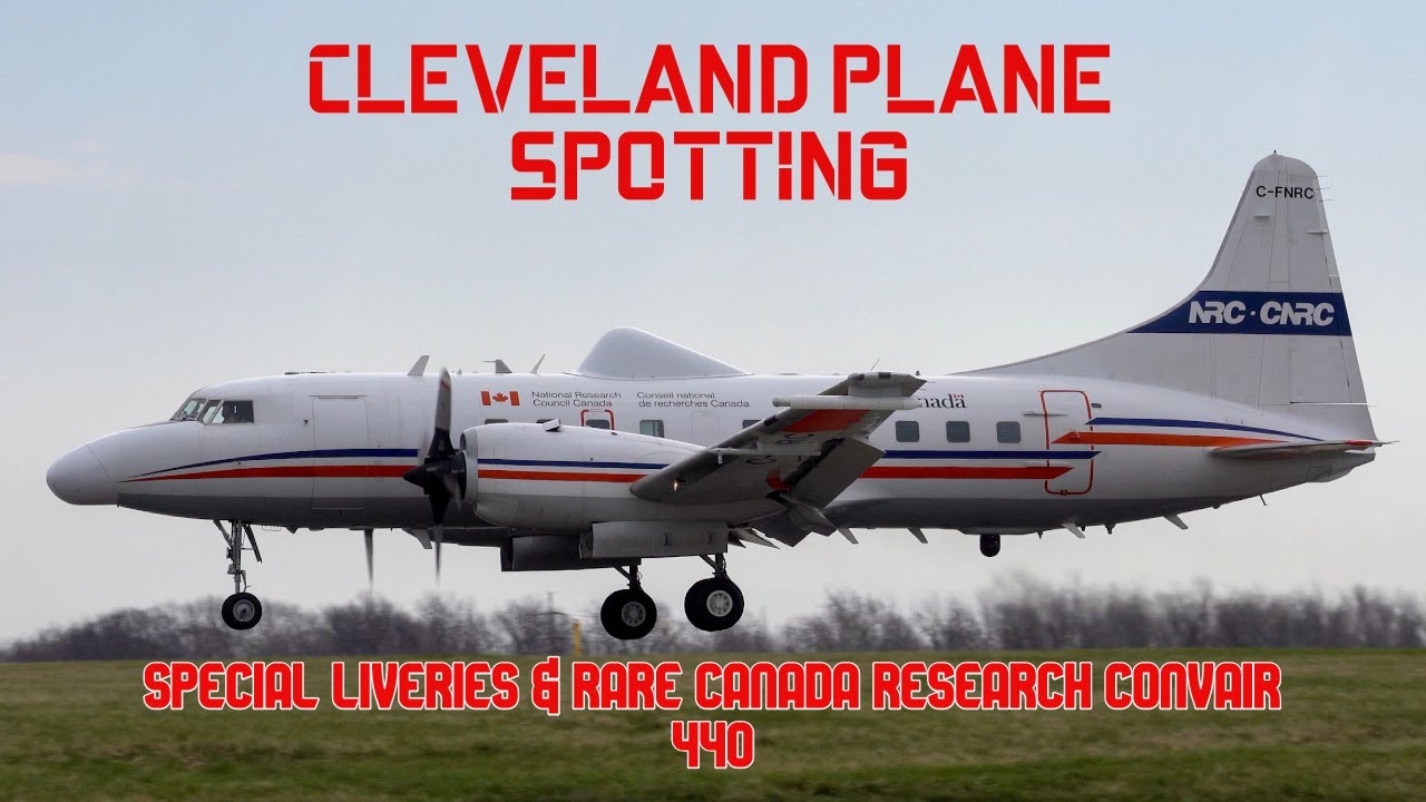 30 Minutes of Up Close Cleveland Plane Spotting. Special Liveries & Rare Canada Research Convair 440