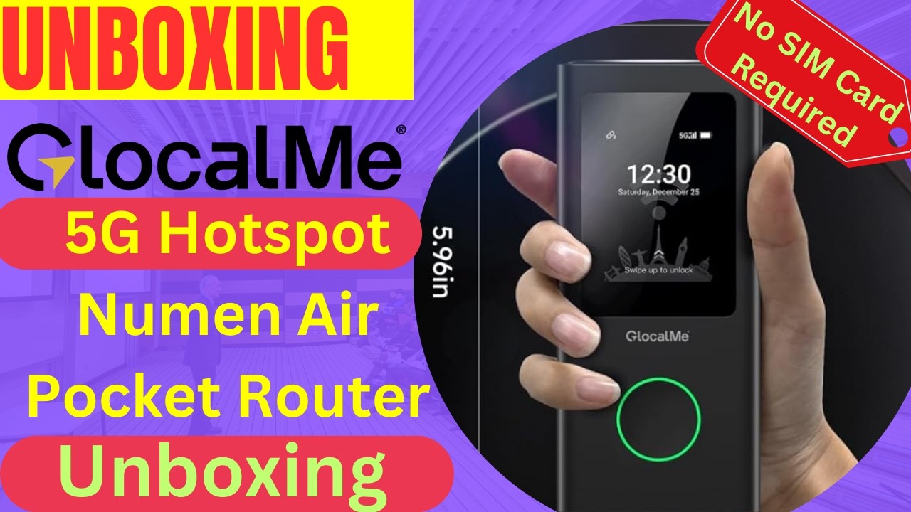 Распаковка мобильного роутера GlocalMe Numen Air 5G &mdash; SIM-карта не требуется. Поддержка более 140...
