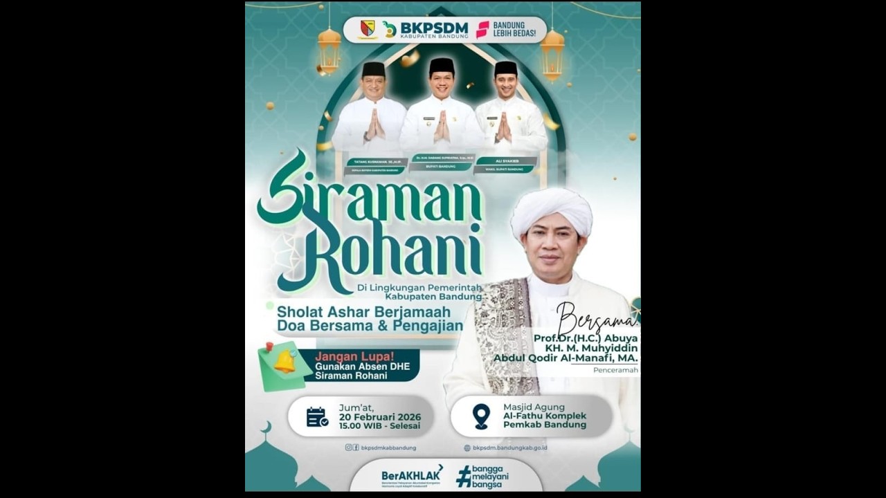 🔴LIVE KAJIAN SIRAMAN ROHANI BAGI ASN KABUPATEN BANDUNG