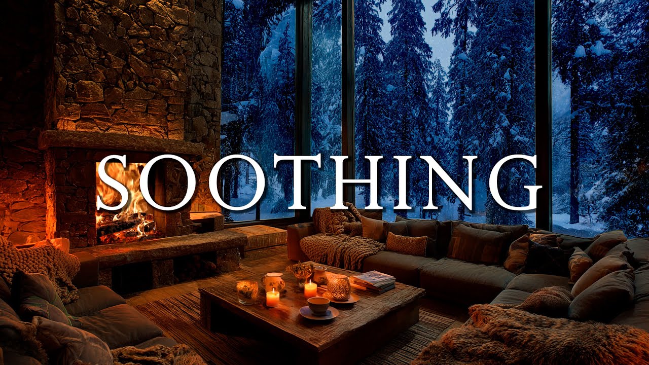 Crackling Fireplace and Calm Piano Ambience | Deep Sleep & Nighttime Calm | Whispering Fire Piano