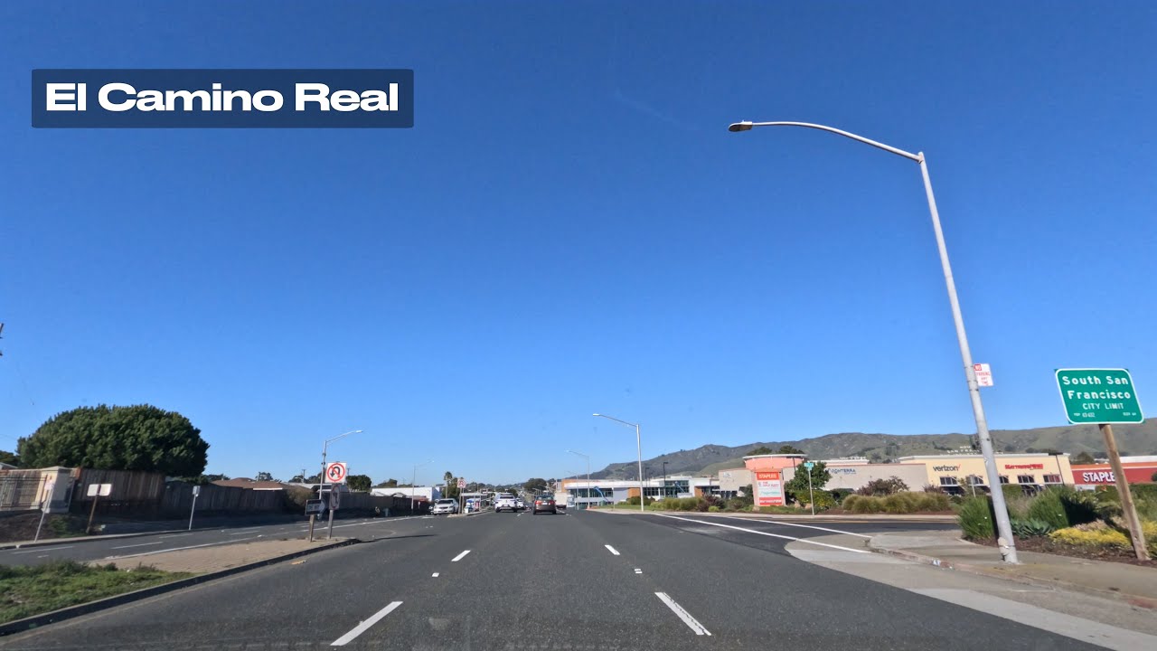 South San Francisco → Daly City | El Camino Real — Real-Time Drive (No Music)
