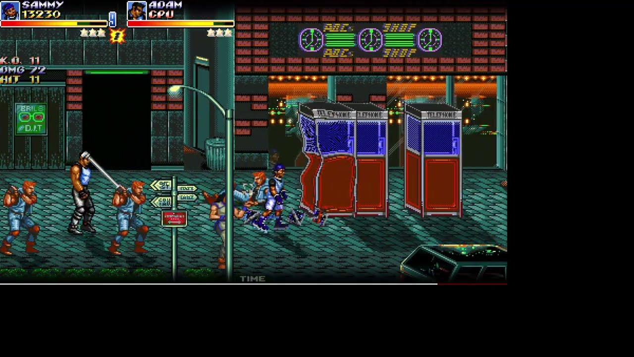 STREETS OF RAGE X ( FAN GAME) - CPU Mode SoR 3 Skate & Adam on the SoR 1 Path on Hard Difficulty
