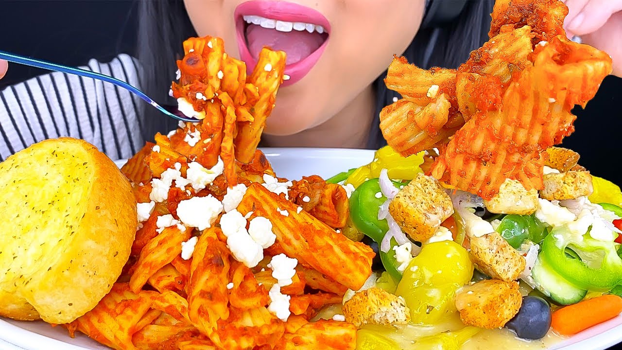 ASMR FULL MEAL MUKBANG (PASTA SALAD DESSERT) EATING SOUNDS | ASMR Phan
