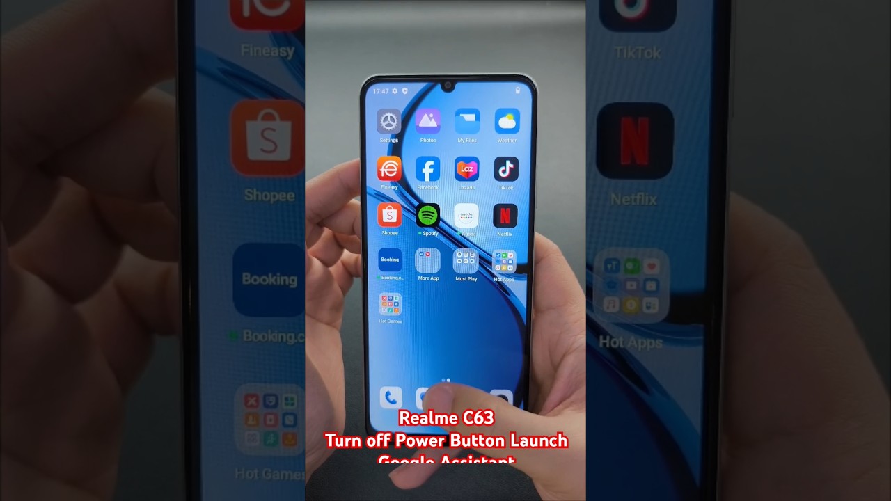 Realme C63 Turn off Power Button Launch Google Assistant