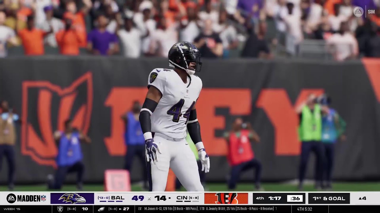 NFL Madden Ravens @ Bengals season 1 Week 15