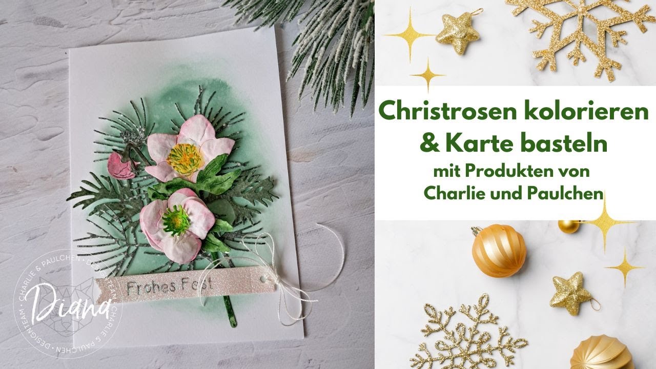 #werbung Christrosen kolorieren, wertvolle Tips und Karte basteln