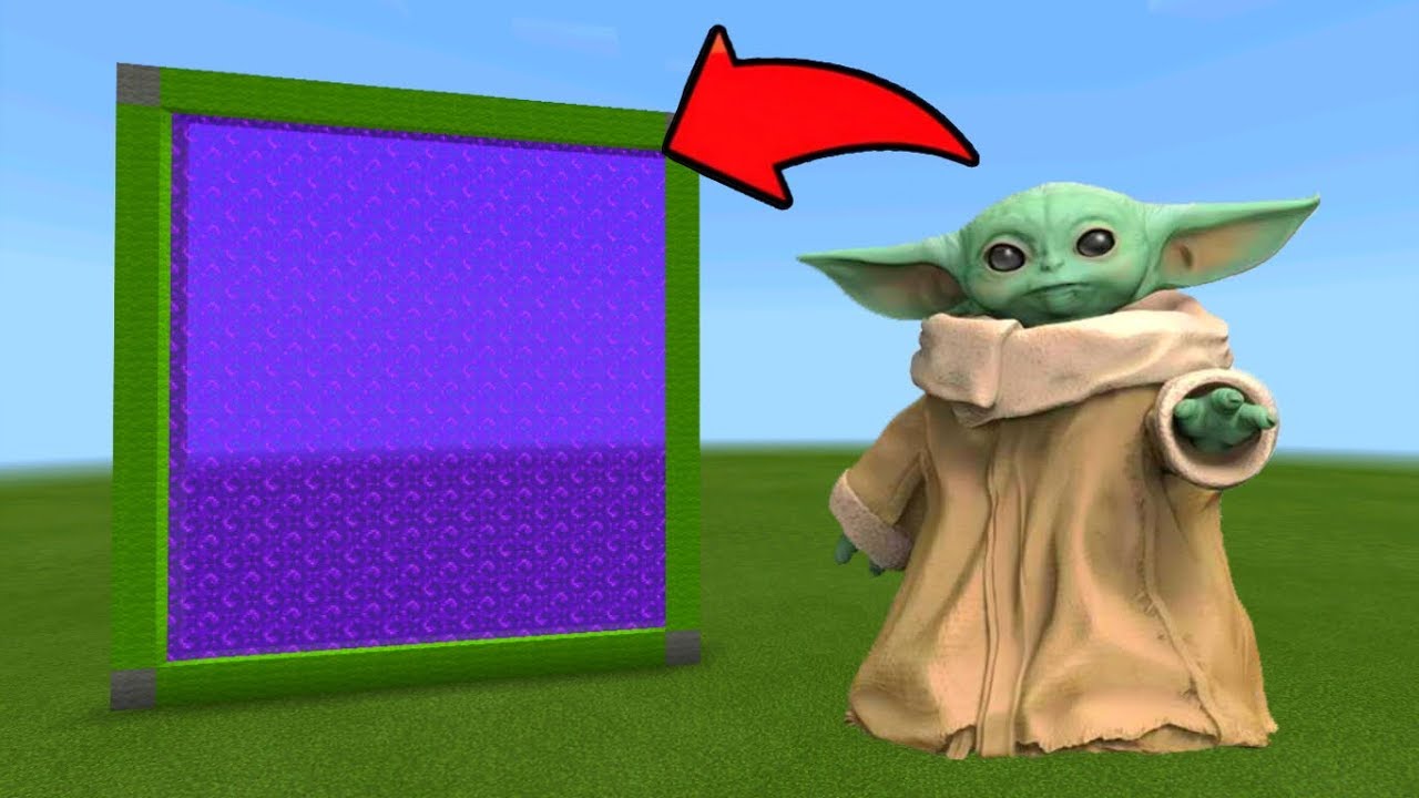Minecraft Pe How To Make a Portal To The Baby Yoda Dimension - Mcpe Portal To Baby Yoda!!!