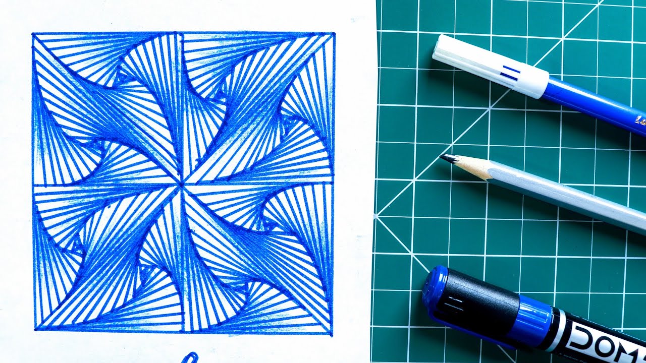 HOW TO DARW SINGLE PATTERN DESIGN / DESIGN 8 / RAINBOW ART BY RADHAPADA MANNA