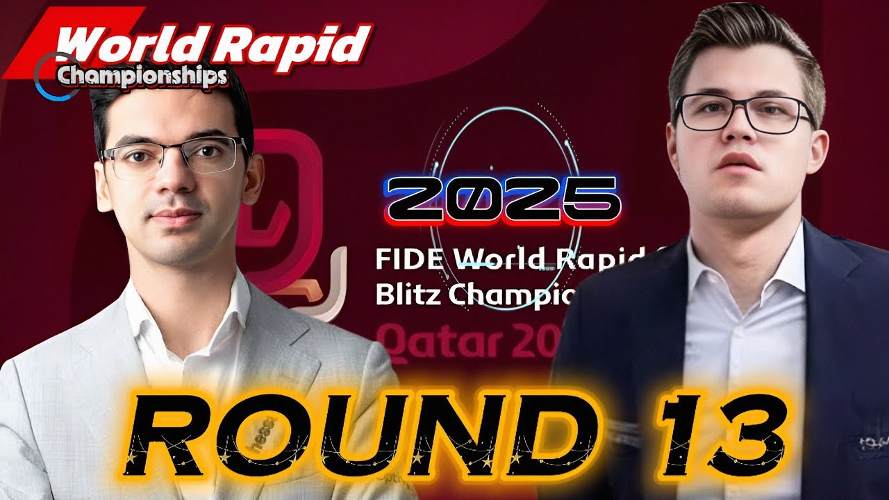 Magnus Carlsen Vs Anish Giri in World Rapid Championships 2025