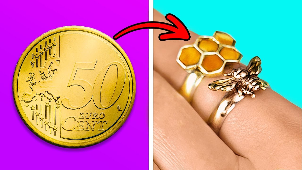 DIY BEAUTIFUL RINGS FROM COINS || Jewellery Dragonfly, Golden Butterfly, And Rings Made by Master!