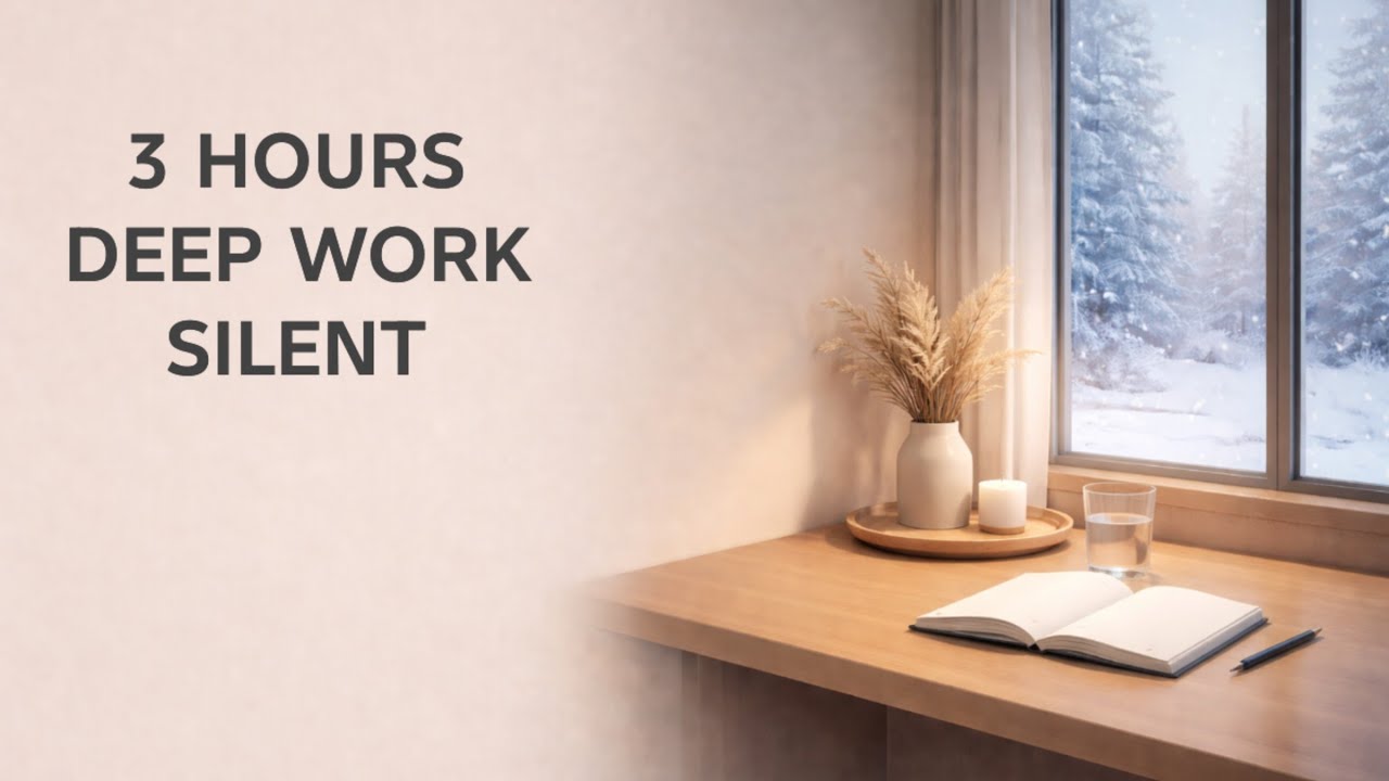3-Hour Silent Deep Work Pomodoro ❄️ Winter Desk Focus