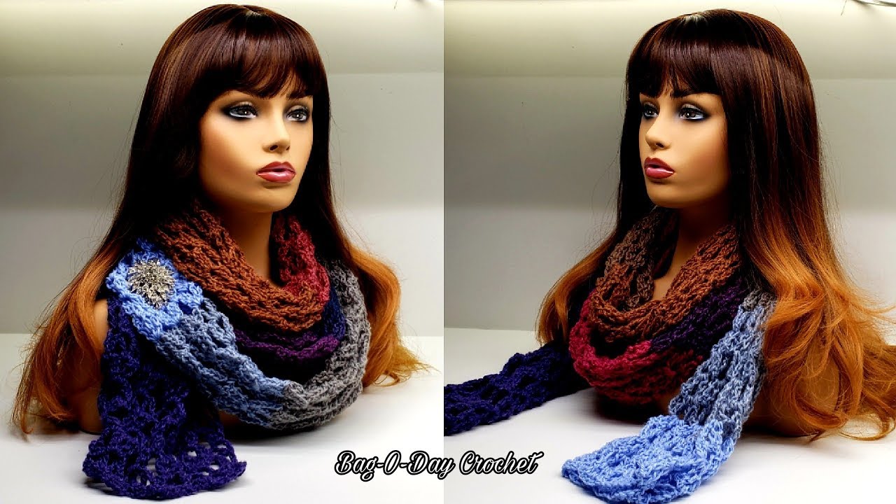 Easy Crochet Scarf - Crochet easy Super Scarf | Bag-O-Day Crochet Tutorial 557