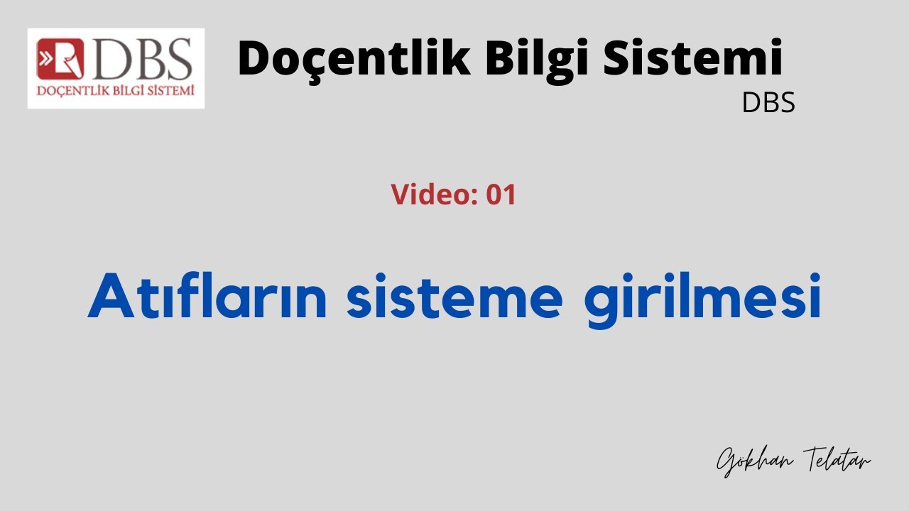 Doçentlik Bilgi Sistemi'ne atıfların girilmesi