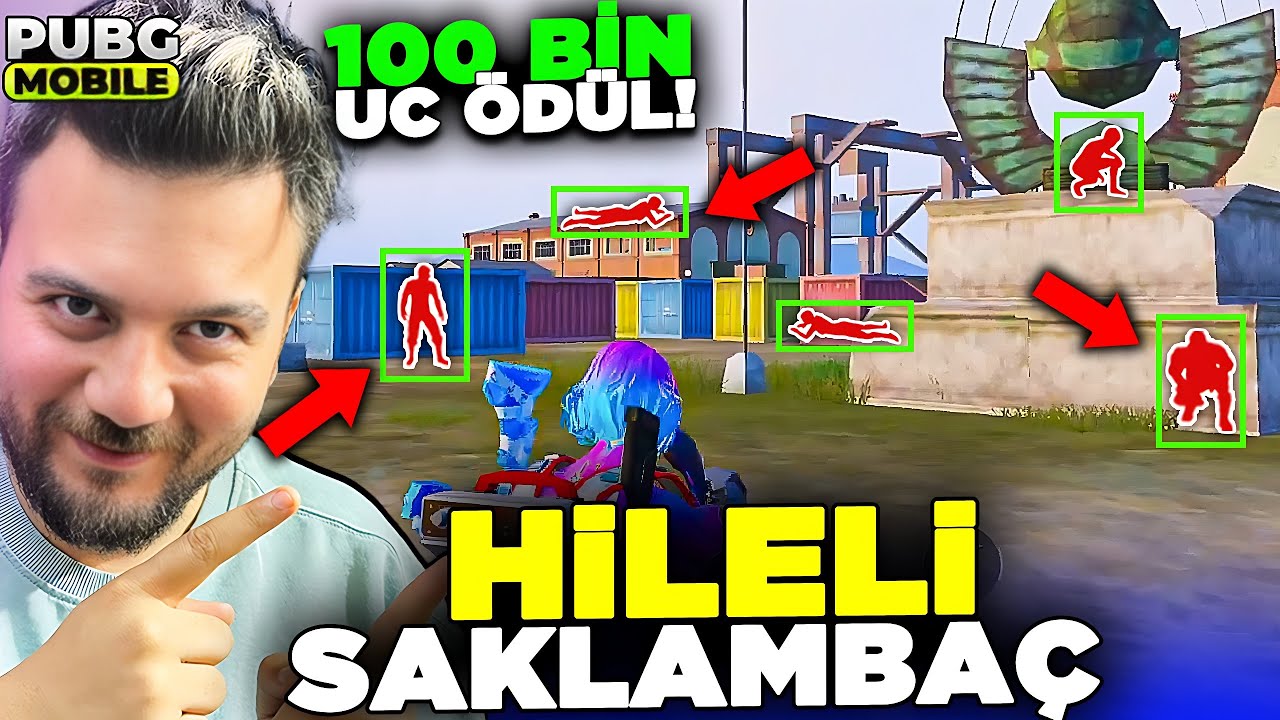 SAKLAMBAÇ ama HİLEYLE TROLLEDİM! DELİRDİLER! (100.000 UC ödül dedim) PUBG Mobile Saklambaç
