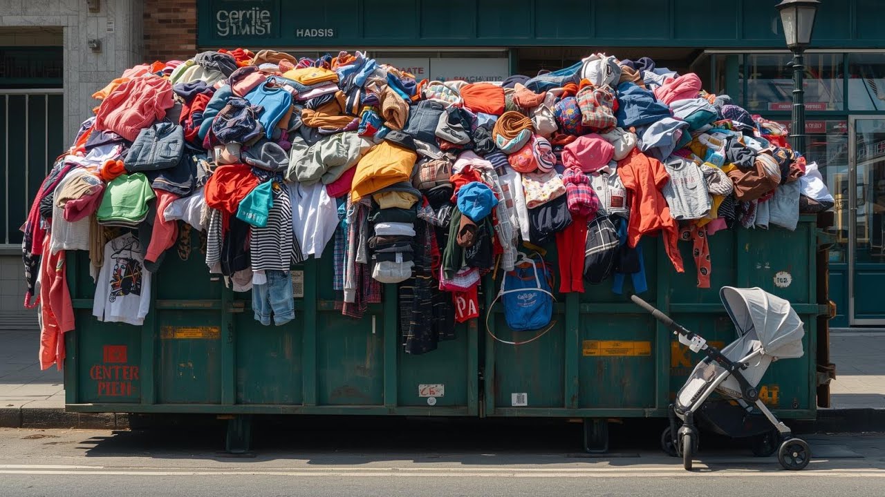 ¡WOW CUANTA ROPAS EN LA BASURA CARRITO DE BEBE!