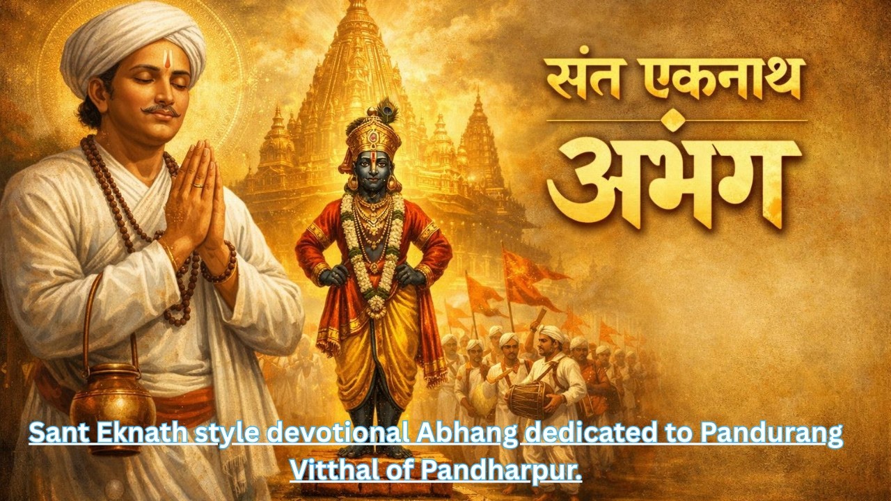संत एकनाथ शैली अभंग | विठ्ठल भक्ती अभंग | पंढरीनाथ भजने |Marathi Sant Eknath style devotional Abhang