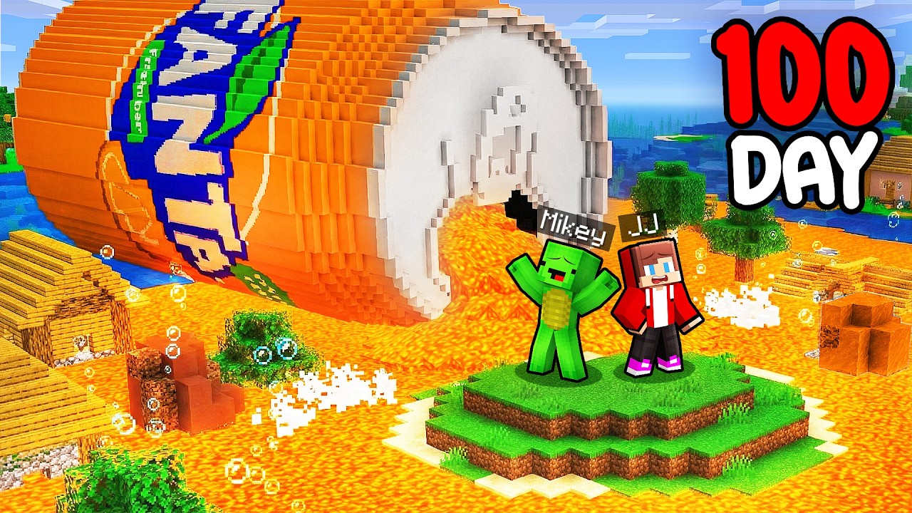 Mikey and JJ Survive 100 Days in Fanta Flood in Minecraft (Maizen)