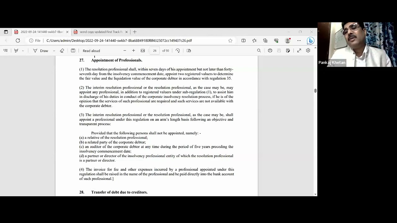Webinar Series | Reviewing CIRP Regulations Part II & fast track