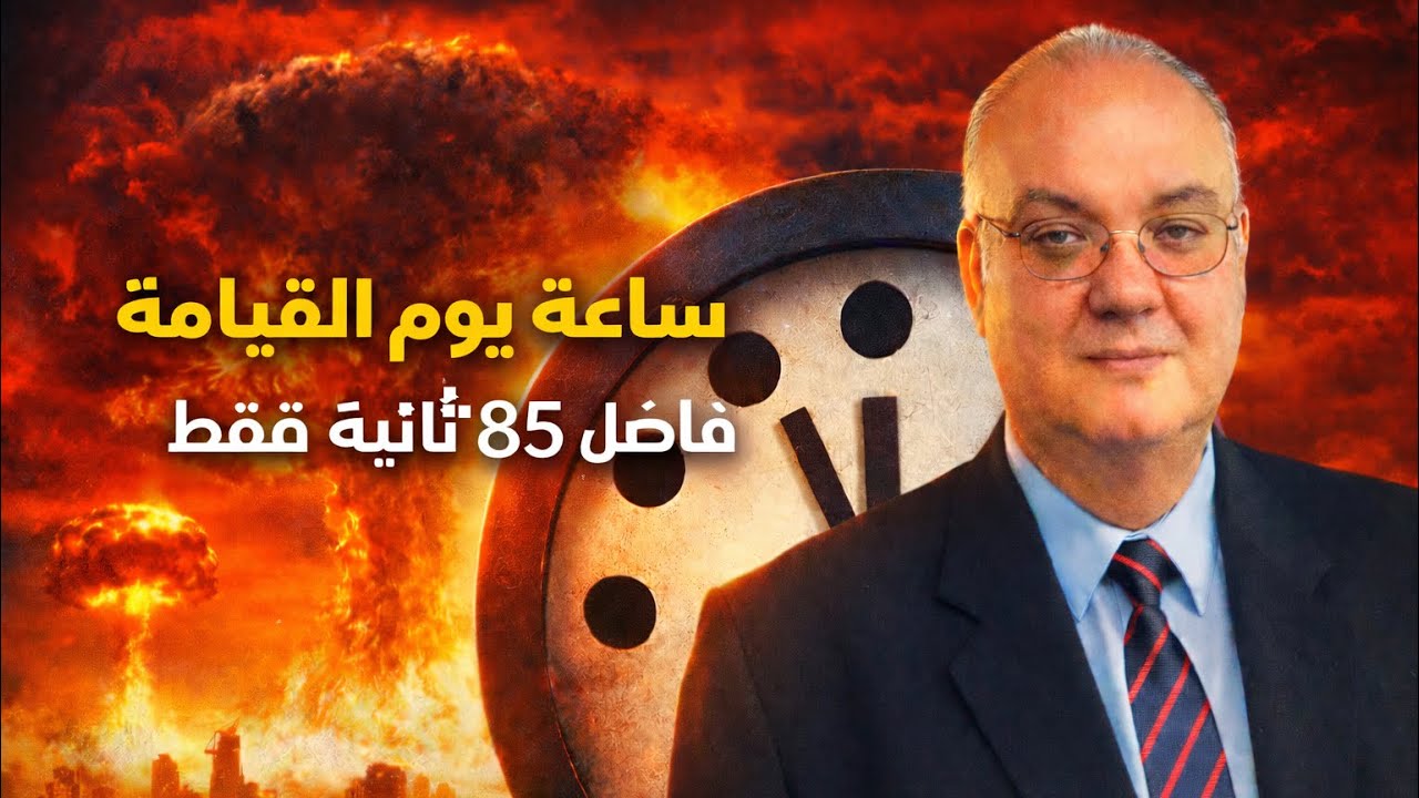 ساعة يوم القيامة. فاضل ٨٥ ثانية فقط ويبدا فناء البشرية والحياة على الأرض. 