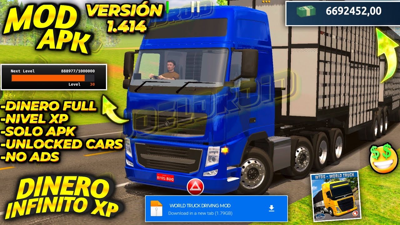WTDS!!🤑WORLD TRUCK DRIVING SIMULATOR V1.414 MOD APK DINERO INFINITO XP NIVEL 30 ULTIMA VERSIÓN 2024