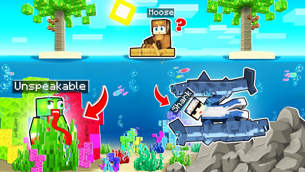 We PLAYED UNDERWATER HIDE and SEEK in MINECRAFT! (UNSPEAKABLE vs MOOSE vs SHARK)