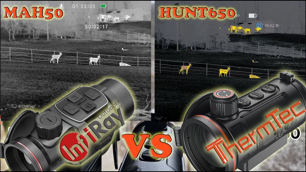Vergleichvideo InfiRay  MAH50 mit ThermtTec Hunt650 Test Wärmebild-Vorsatzgerät für die Jagd