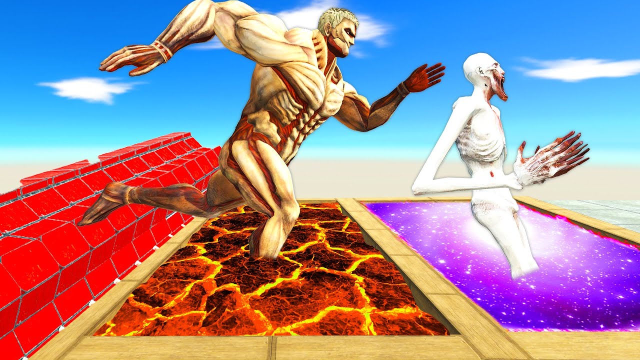 Monsters Bouncing Over Portal or Lava - Animal Revolt Battle Simulator