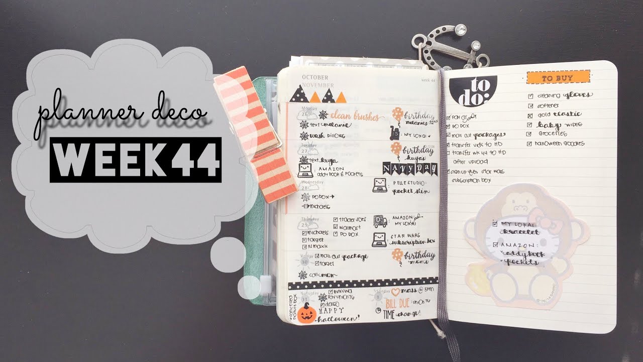 Planner Deco Week 44 ( Pocket Moleskine Weekly Planner)