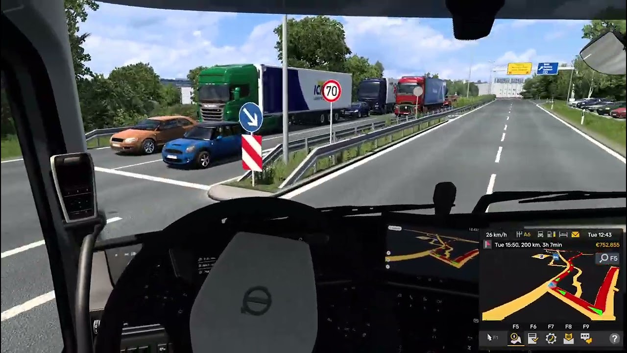 Crawler Carrier Transport Across Germany ETS 2 Volvo Truck 10 Ton Load 209 km Industrial Haul 🚛№3