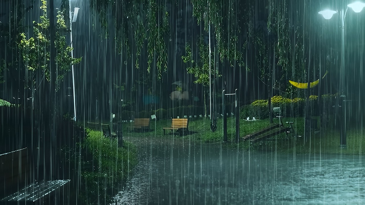 Ease Your Stress with Soothing Rain & Real Thunder at Night | ASMR Cozy Rain, Deep Sleep, Insomnia