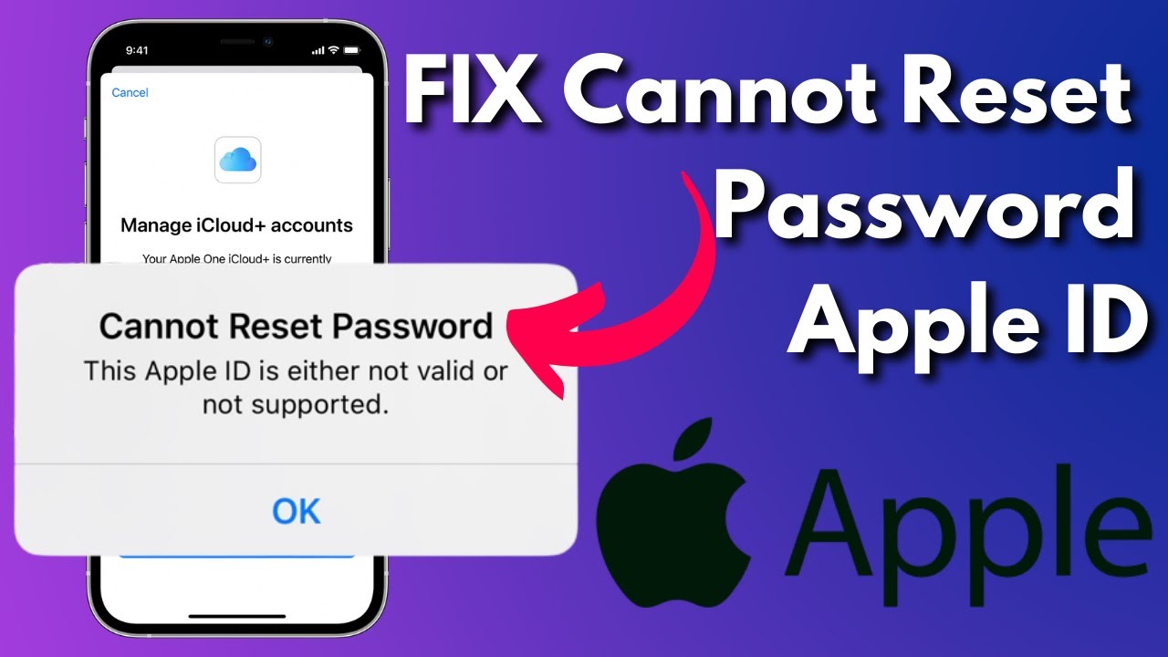 Исправление ошибки «Невозможно сбросить пароль». Этот Apple ID либо недействителен, либо не подде...