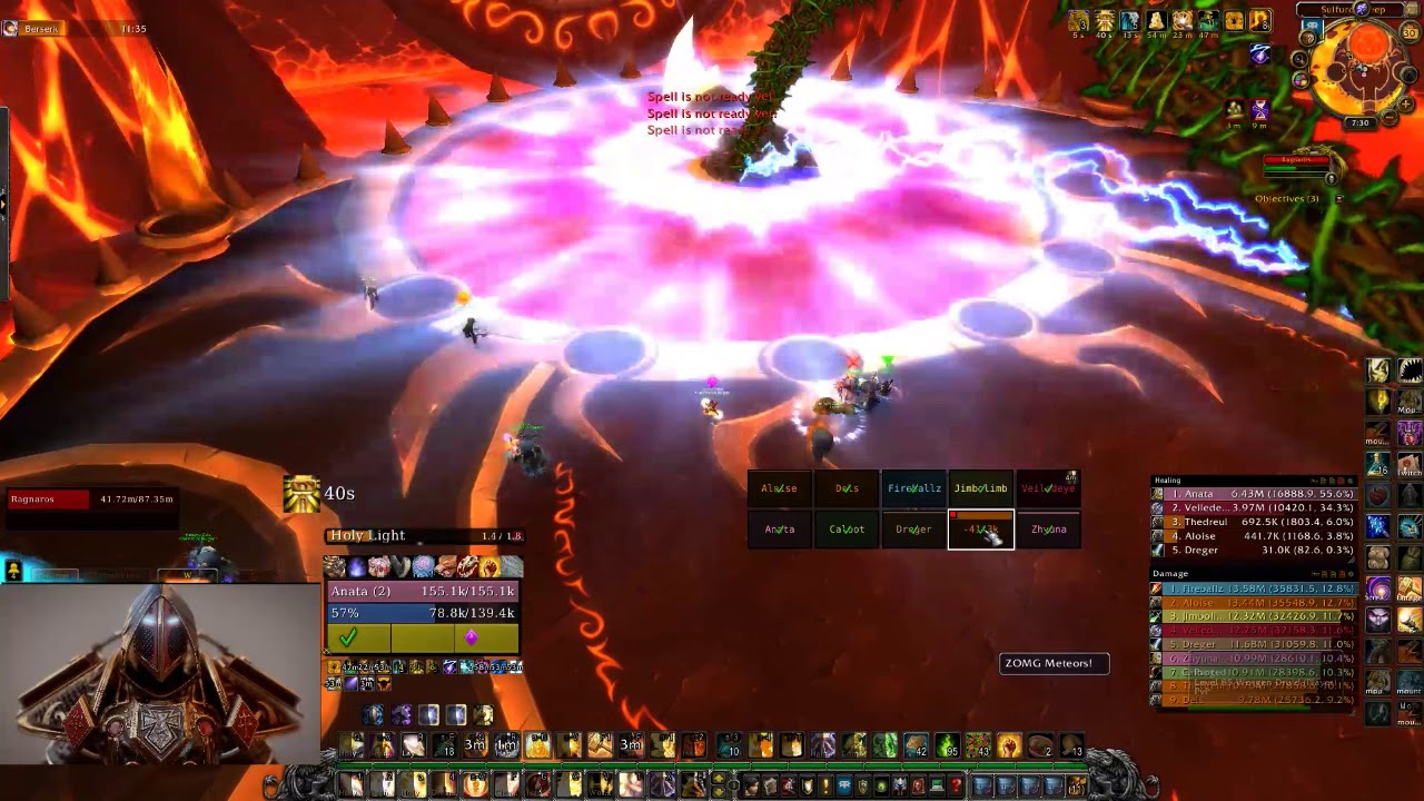 Ragnaros Heroic (10 man) - Holy Paladin solo heal!